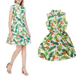 Hawaii Hangover Womens Size M Dress Skater Beach Resort Floral Cotton Casual New